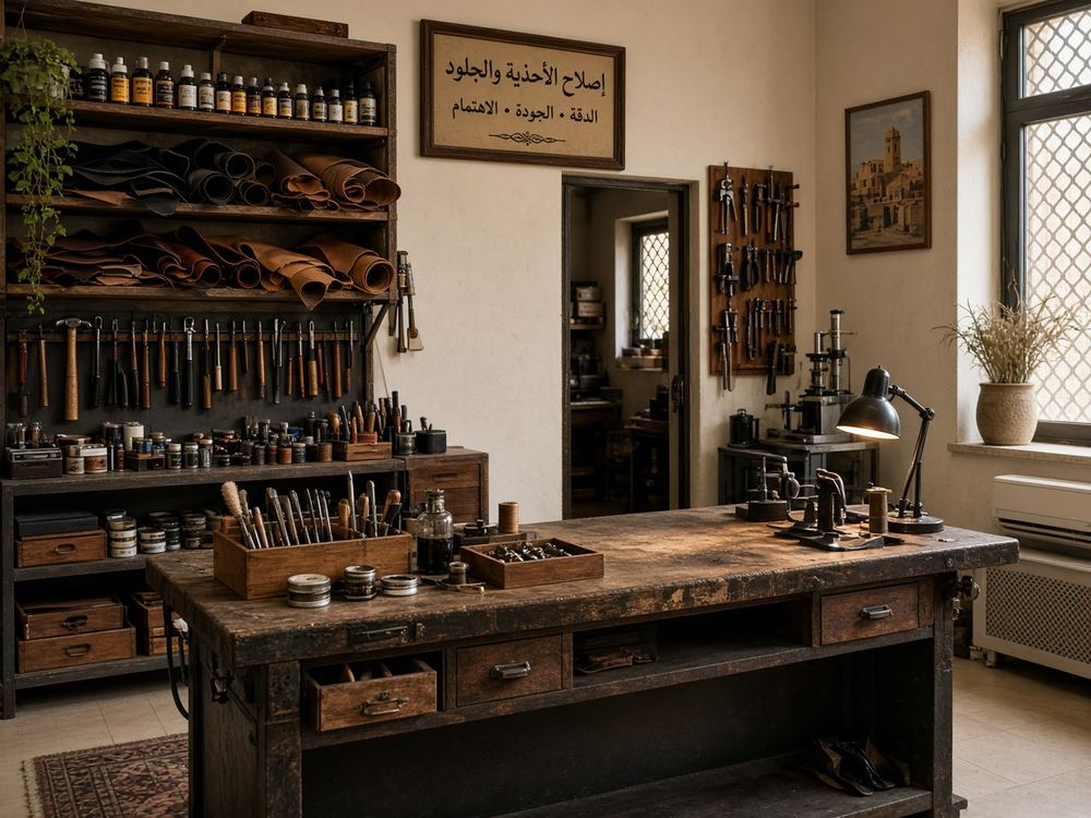 About the Shoe / leather repair studio at Glowstar Shoe Repair