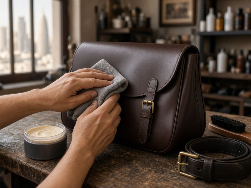 Leather conditioning at Glowstar Shoe Repair